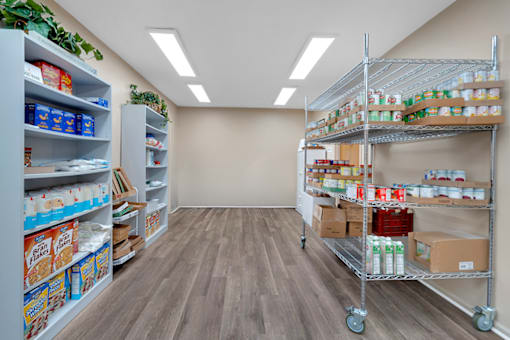 Food pantry at Briarwood Apartments in Lexington.
