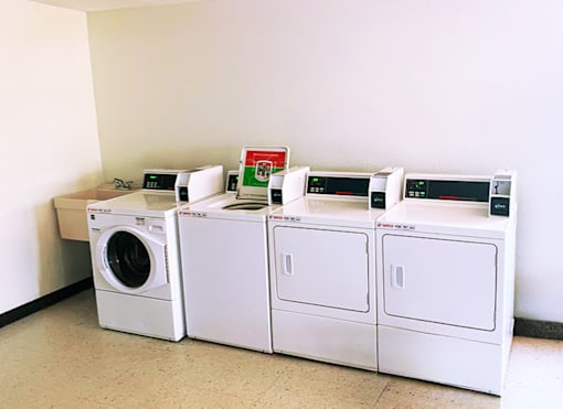 Laundry facility at Marshall House Apartments.