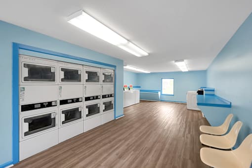 Laundry facility at Valley Ridge Apartments with washers, dryers, and a clean, convenient space for residents.
