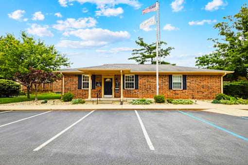 Leasing office at Fairington Apartments in Columbus, Indiana, with a welcoming entrance.