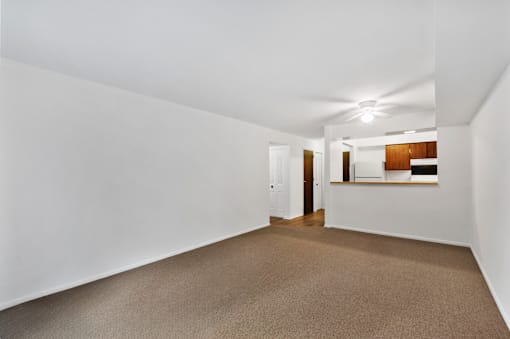 Living room in a 1-bed, 1-bath apartment at Carriage House Glendale, offering a spacious and inviting layout.