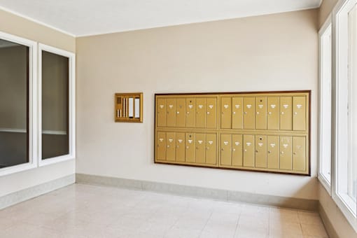 Mail room at Fairington Apartments in Clarksville, Indiana.
