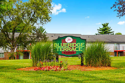 Monument sign at the entrance of Blueridge Terrace Apartments.