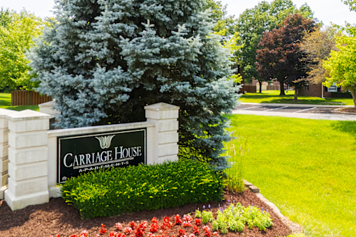 Monument sign at Carriage House Apartments, Muncie, IN