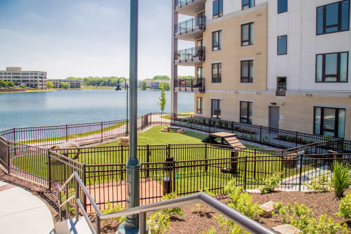 Dog Park with Play Obstacles at Quarry at River North Apartments, Indianapolis