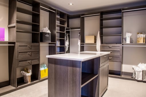 Modern, Spacious Walk-in Closet in Penthouse with Ample Storage