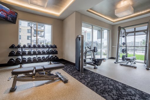 Wellness Center Free Weights and Strength Conditioning Machines at Quarry at River North
