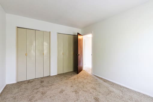 Secondary bedroom in a two-bedroom apartment at Carriage House Apartments, Muncie, IN
