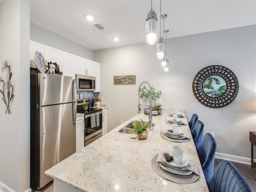 Well Equipped Kitchen And Dining at Westport Apartments, Norfolk, Virginia