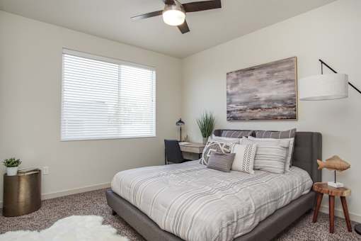Bedroom with window at Liberty Square Apartments - Saltlake City, UT Apartments, Saltlake City
