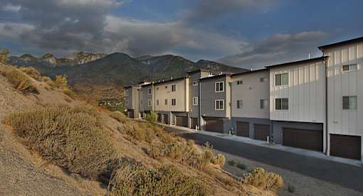 Multi level townhomes on hillside setting at Liberty Point Apartments, Draper, UT