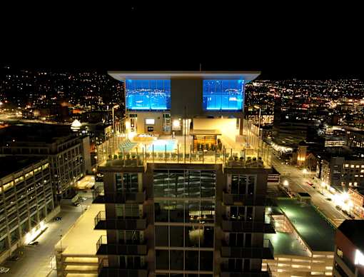 Liberty Sky Apartments Salt Lake City, Utah Night Pool Deck