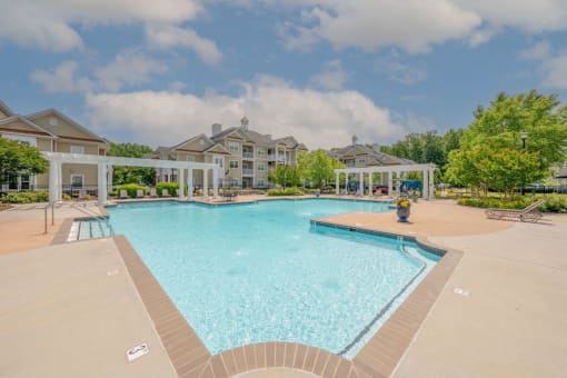 large swimming pool at Fenwyck Manor Apartments in Chesapeake, VA