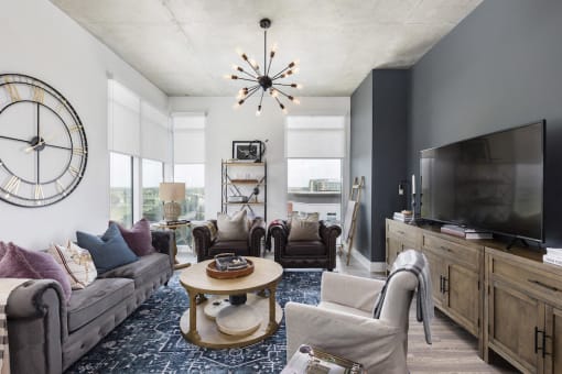 large living room with designer paint at Lake Nona Pixon, Orlando, FL, 32827