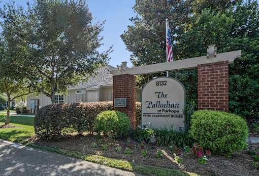 The entrance to The Palladian at Farhope Patio Apartment Homes.