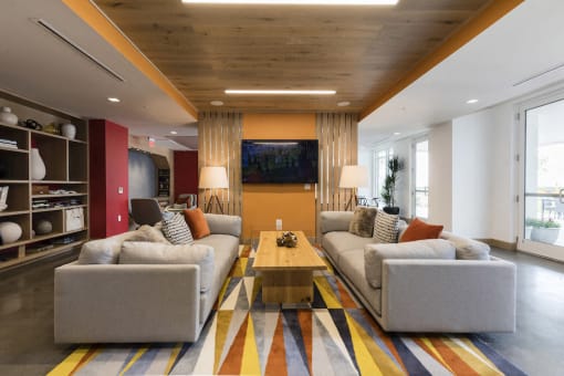 second floor lounge with plush seating at Lake Nona Pixon, Orlando