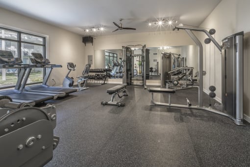 Large fitness center with ample, modern workout equipment at Terraces at Clearwater Beach, Clearwater