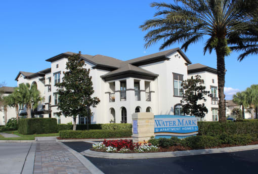 Entrance to Lake Nona Water Mark Apartments with Signage at Lake Nona Water Mark in Orlando, FL 32827