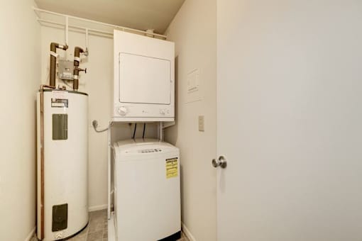 a washer and dryer in a room