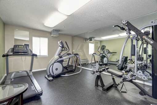 our apartments have a gym with plenty of equipment