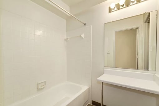 a bathroom with a sink and a bathtub
