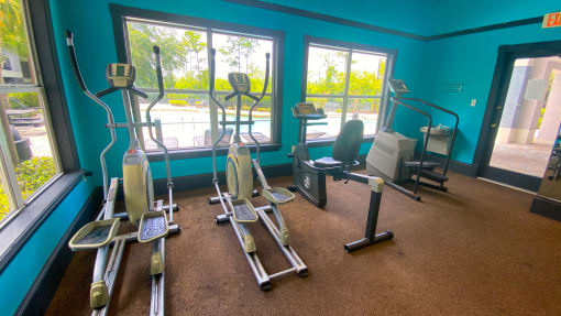 Fitness center cardio equipment