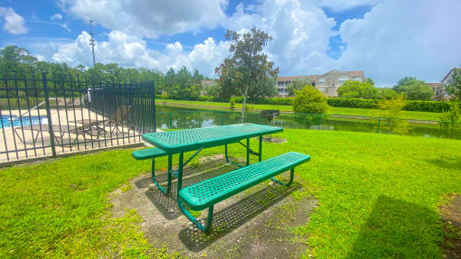 Poolside picnic area