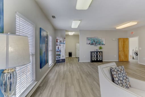 the living room at the preserve at polk apartments