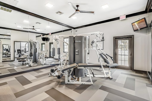 Fitness Center with strength and cardio machines.
