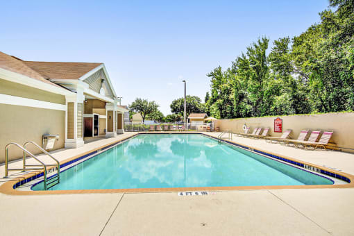 pool area at the regency woods apartments in pascagoula, ms