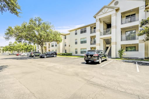 Building Exterior with a parking lot.