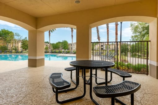 Covered Poolside Picnic Area
