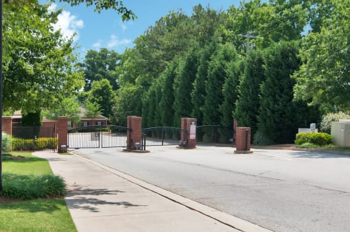Drive way entrance to apartment complex