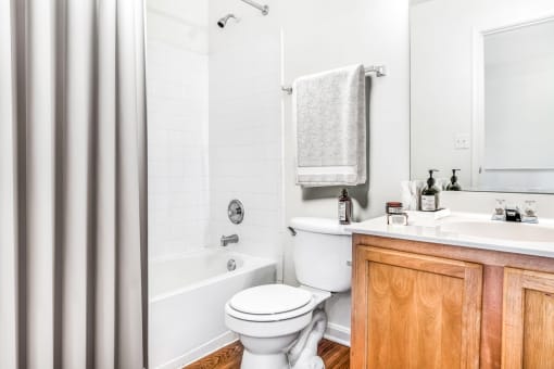 a bathroom with a toilet sink and bathtub