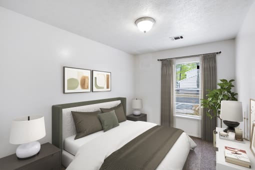 our apartments offer a bedroom with a king sized bed