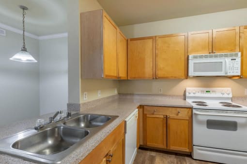 Fully Equipped Kitchen with Double Basin Sink