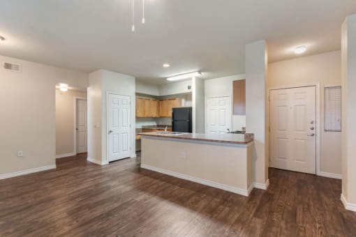 Kitchen with Hardwood Style Flooring