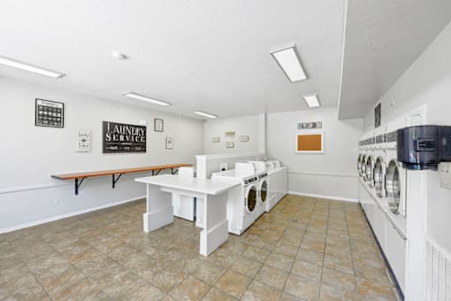 a washer and dryer in the laundry room