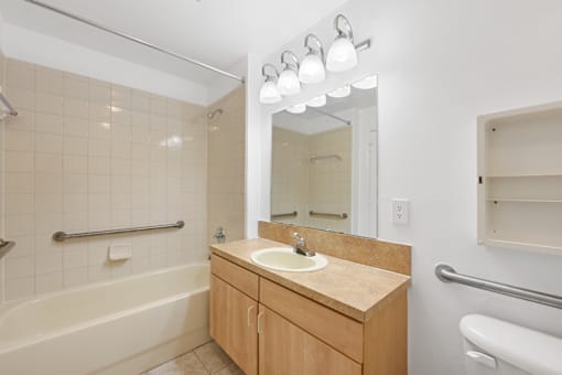 a bathroom with a sink and a bathtub