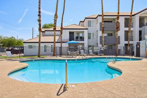 pool in front of apartment at The Village at Sun Valley Apartments, Mesa