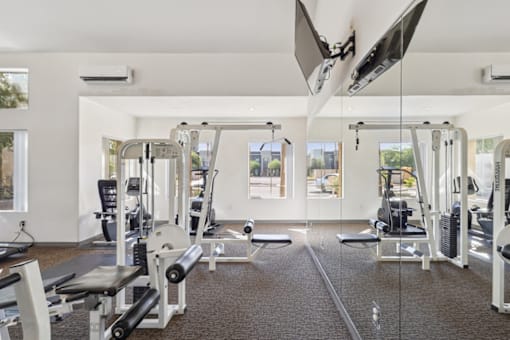 gym with stylish floor at The Village at Sun Valley Apartments, Arizona, 85207