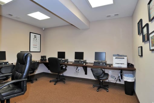 Business Center with computers and printer