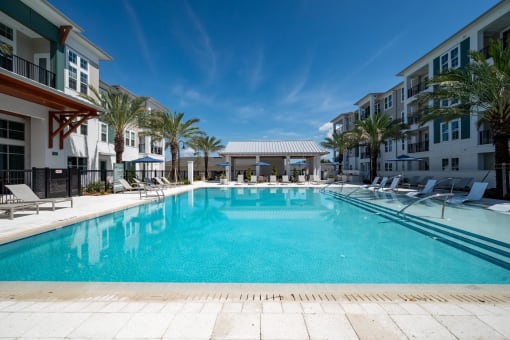 the swimming pool at the resort on longboat key