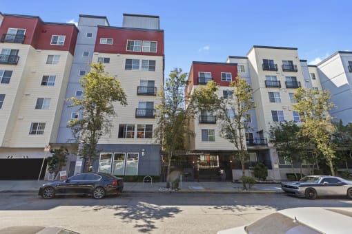 Property View from Across the Street on a Sunny Day at Promenade at the Park Apartment Homes, Seattle