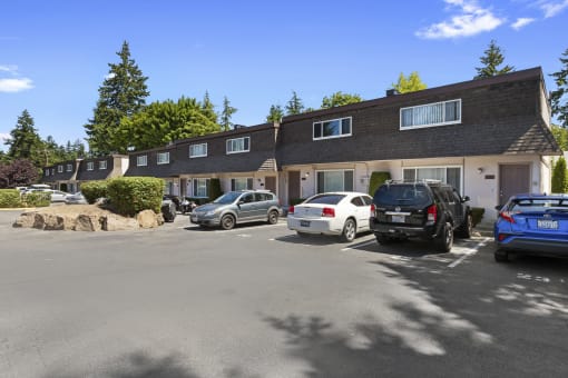 Reserved Resident Parking with View of Townhomes at Woodlake Townhomes, Edmonds, 98026