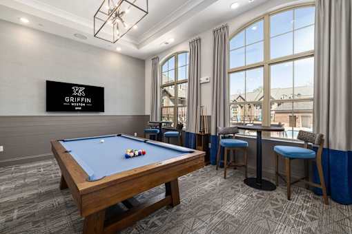 Billiards table at Griffin Weston apartment complex in Cary, NC.