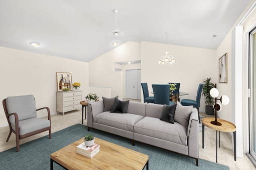 Modern Living Room at Briarcliff Village, Commerce Township, 48390