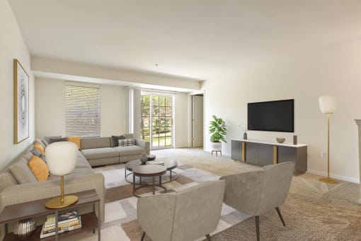 Living Room With TV at Cidermill Village, Michigan