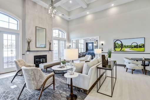 Upscale clubroom at Griffin Weston townhomes for rent in Cary, NC.