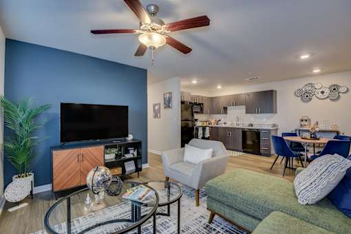 Living Room With Kitchen at Hamilton Park, Greenwood, SC 29649